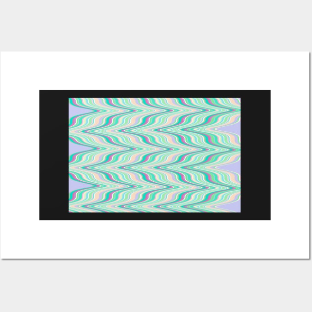 Seafoam green blue infinite ikat pattern, magical chevron Wall Art by KINKDesign